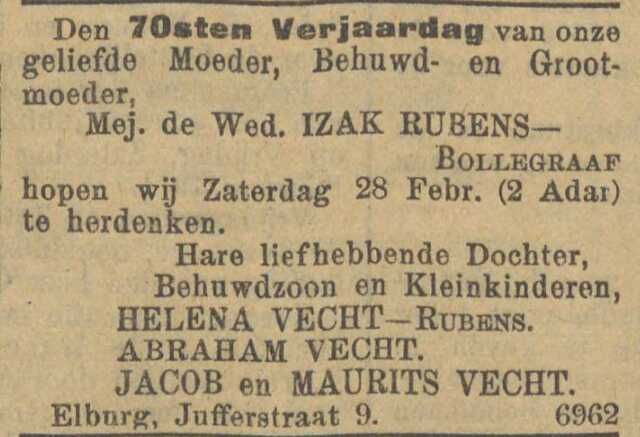 Advertentie uit het NIW 20-2-1914