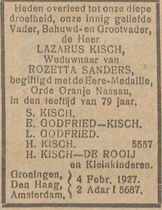 NIWm 11-02-1927 overlijden Lazarus Kisch.jpg