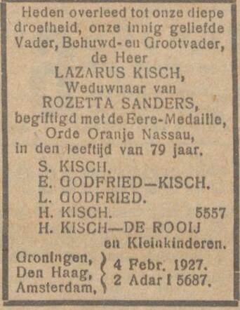 NIWm 11-02-1927 overlijden Lazarus Kisch.jpg