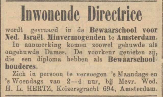 00008 JPG Bewaarschool N.I. Minvermogenden NIW 16-12-1898 vac. directrice.jpg