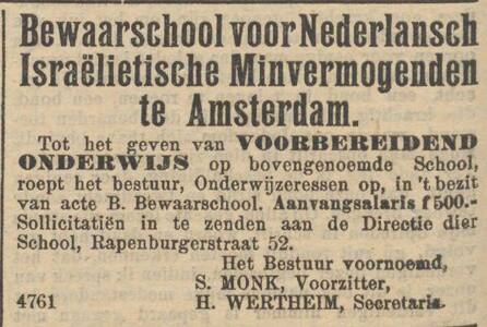 00008 JPG Bewaarschool N.I. Minvermogenden NIW 24-01-1908 vac. onderwijzeressen.jpg
