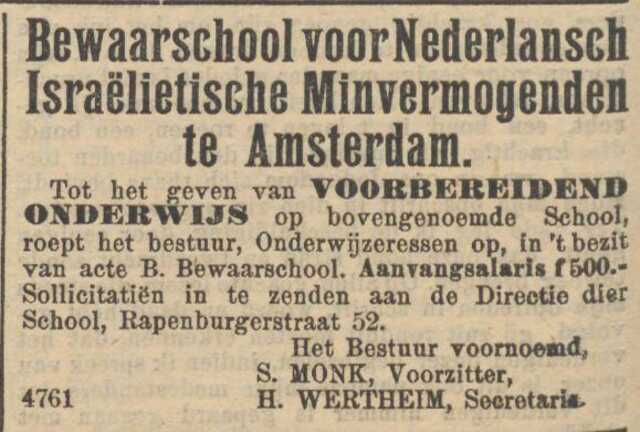 00008 JPG Bewaarschool N.I. Minvermogenden NIW 24-01-1908 vac. onderwijzeressen.jpg