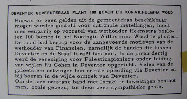 Gemeenteraad schenkt bomen ter nagedachtenis aan Ru Cohen