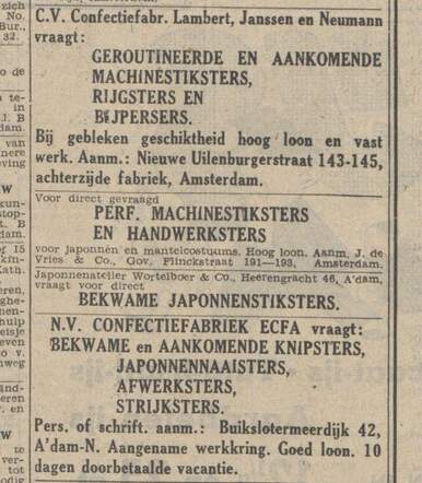 Advertentie uit De Tijd.