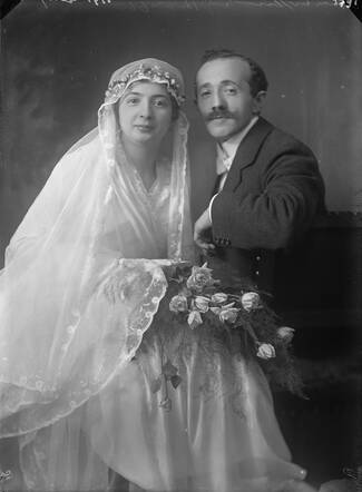 Marriage photo of Herman Gompers in 1919