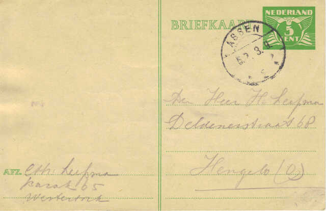 Briefkaart Heiman Leefsma