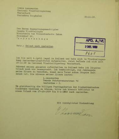 Erwin Leeuwarden verzoekt verlof