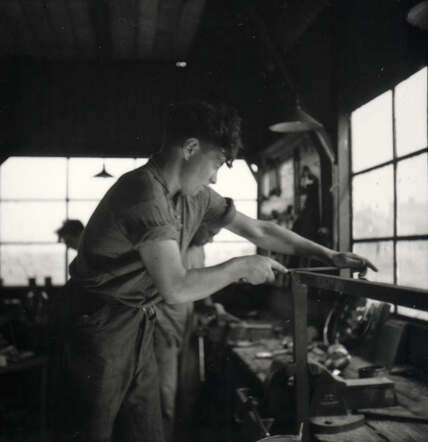Herbert Leopold Littmann in working village Wieringermeer, 1939