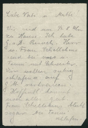 Brief van Siegfried en Johanna Wolf aan hun (schoon)ouders