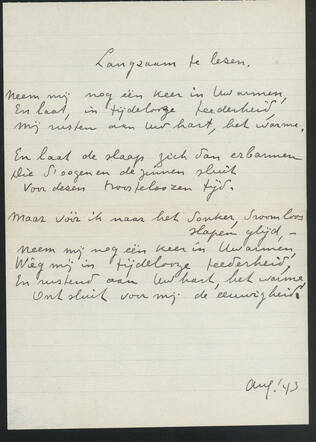 Manuscript van Carla Simons, augustus 1943