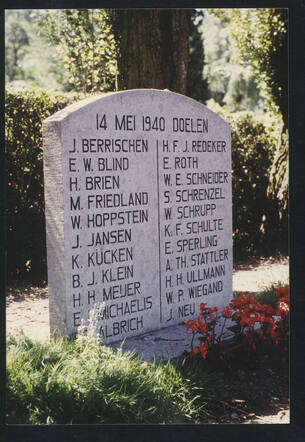 Memorial stone for victims of the Rotterdam bombardment, about 1990