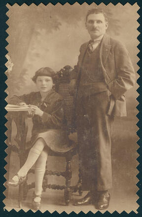 Estella Dreese en haar vader Emanuel Dreese, ca. 1920