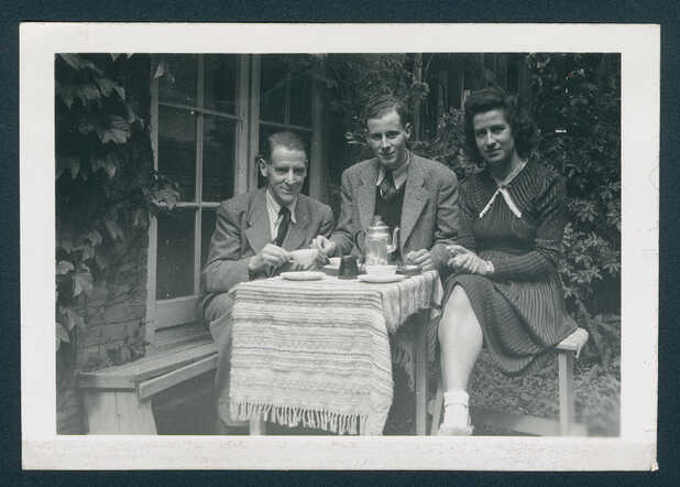 Kurt Abraham Beck, left, with his son Klaus Ulrich and his girlfriend in 1942