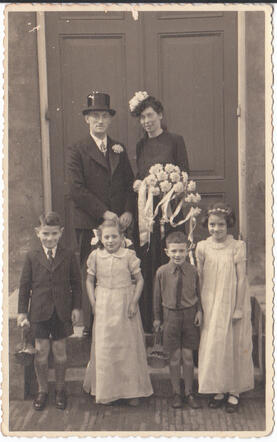Trouwfoto Michel Mozes Noach en Louise van der Velde 1942