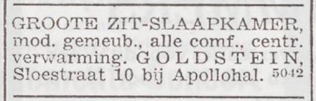 Advertentie 'te huur aangeboden' van Benjamin Goldstein