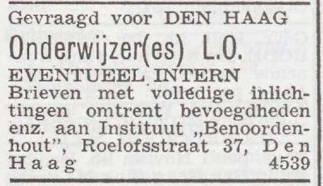 Advertentie 'personeel gevraagd' van Elias Viskoper