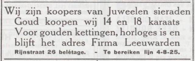 Advertentie van Salomon Leeuwarden