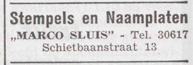 Advertentie van Marcus Leendert van der Sluis