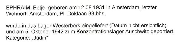 Aanvullende informatie van ITS dd 07-08-2012 over Betje Ephraim
