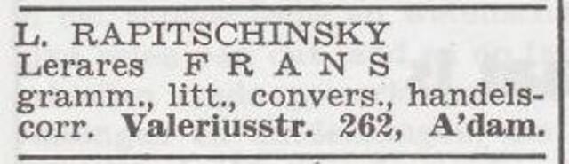Advertentie van Ludmila Raptschinsky