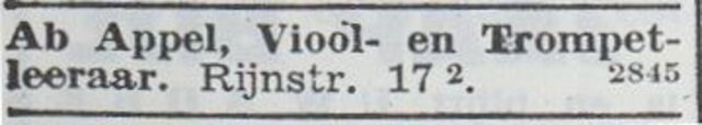 Advertentie van Abraham Appel