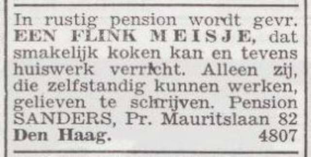 Advertentie 'personeel gevraagd' van Bernard Sanders