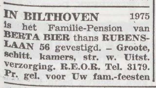 Adreswijziging van pension Berta Bier