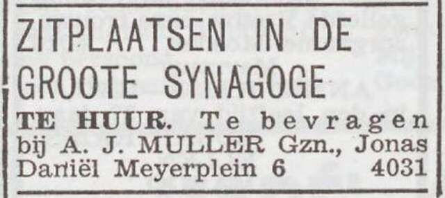Advertentie 'te huur aangeboden' van Abraham Muller
