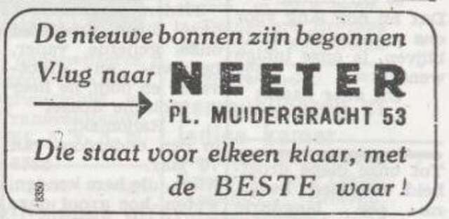 Advertentie van Abraham Neeter