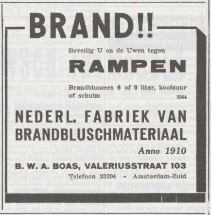 Advertentie van Benjamin Boas