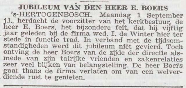 Jubileum van Emanuël Boers