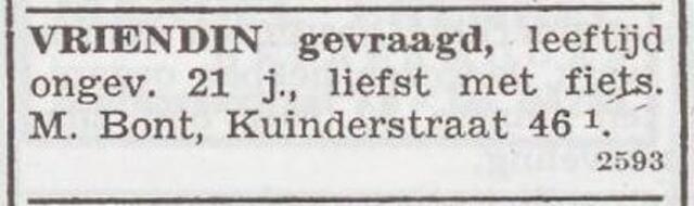 Advertentie van Marianne Bont