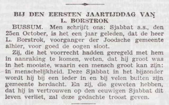 Herinnering aan Lion Borstrok