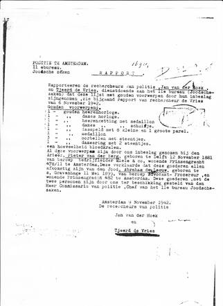 Report on the confiscation