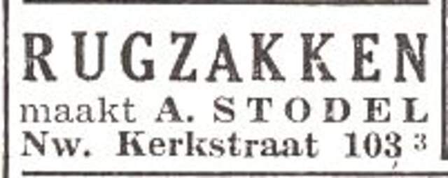 Advertentie van Abraham Stodel