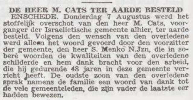 Begrafenis van Marcus Cats