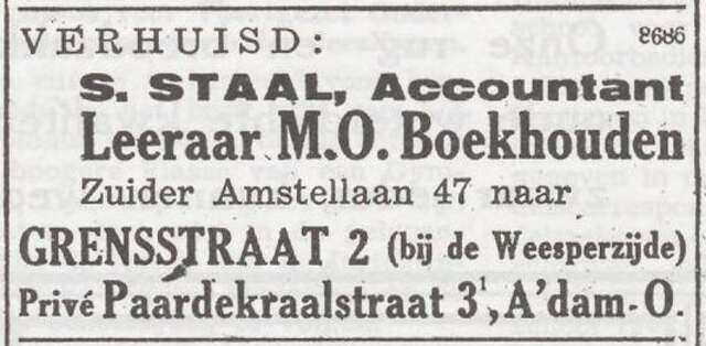 Verhuisbericht van Salomon Staal