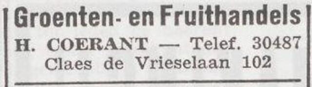 Advertentie van Hartog Coerant