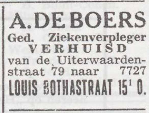 Advertentie van Aäron de Boers