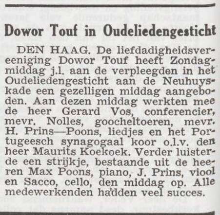 Gezellige middag in het Oudeliedengesticht in Den Haag