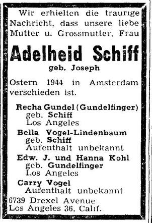 Adelheid Schiff Joseph