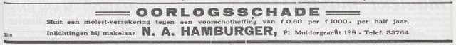 Advertentie van Nathan Hamburger
