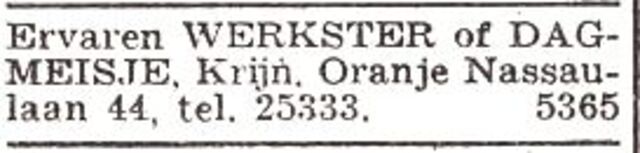 Advertentie van Adolph Krijn