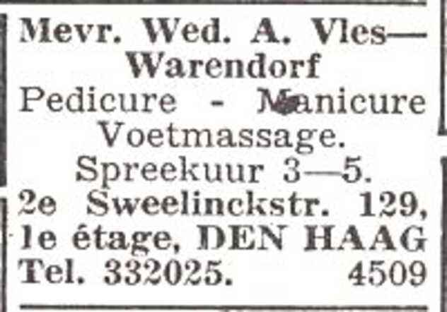 Advertentie van Adriana Vles-Warendorf