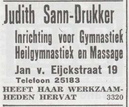 Advertentie van Judik Sann-Drukker