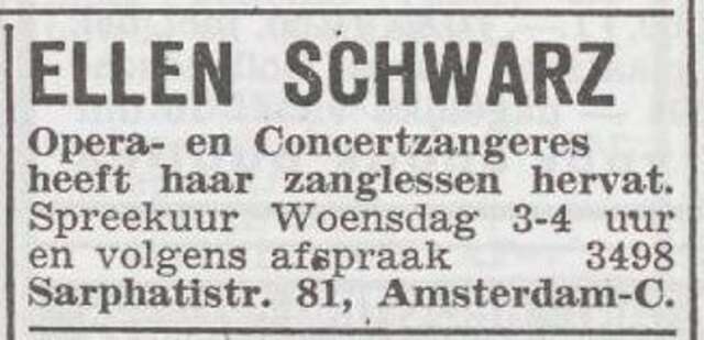 Advertentie van Helene Schwarz