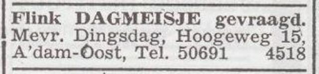 Advertentie 'personeel gevraagd' van Leendert en Esther Dingsdag