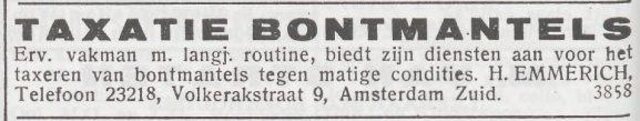 Advertentie van Heinrich Emmerich