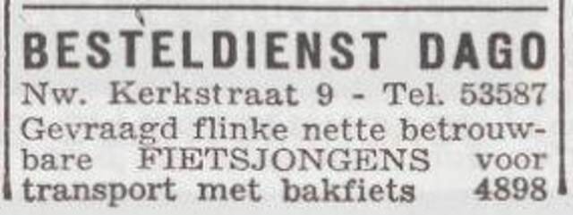 Advertentie van besteldienst DAGO