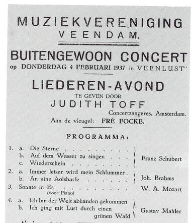 Affiche van een optreden van Judik Sluijs-Tof